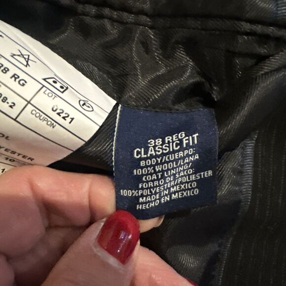 Sport Coat Jacket Men's 38 Reg Black Pin‎ Stripe 100% Wool Preowned - Picture 8 of 10